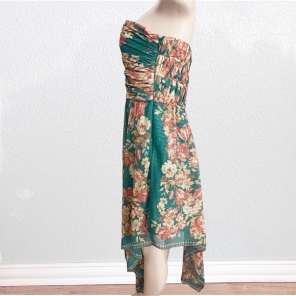Pearl by Georgina Chapman Strapless Asymmetrical Scarf Hem Dress Floral SZ 12 - Picture 7 of 12
